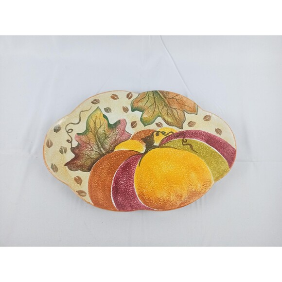 Italian Fruit Tray Made In Italy Colorful Hand Painted Ceramic Serving Tray - Picture 2 of 10